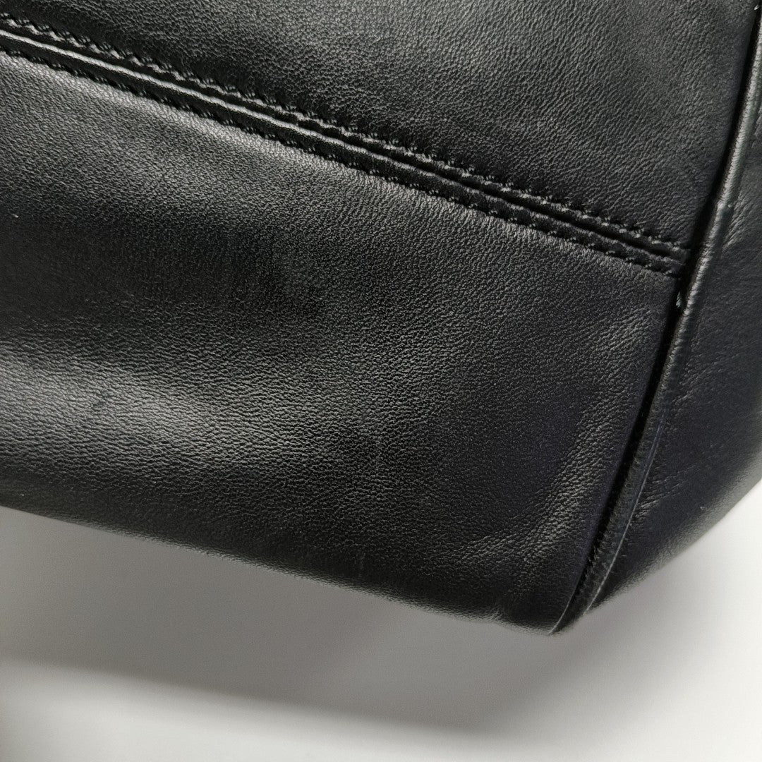 Calfskin Top Handle Bag Black