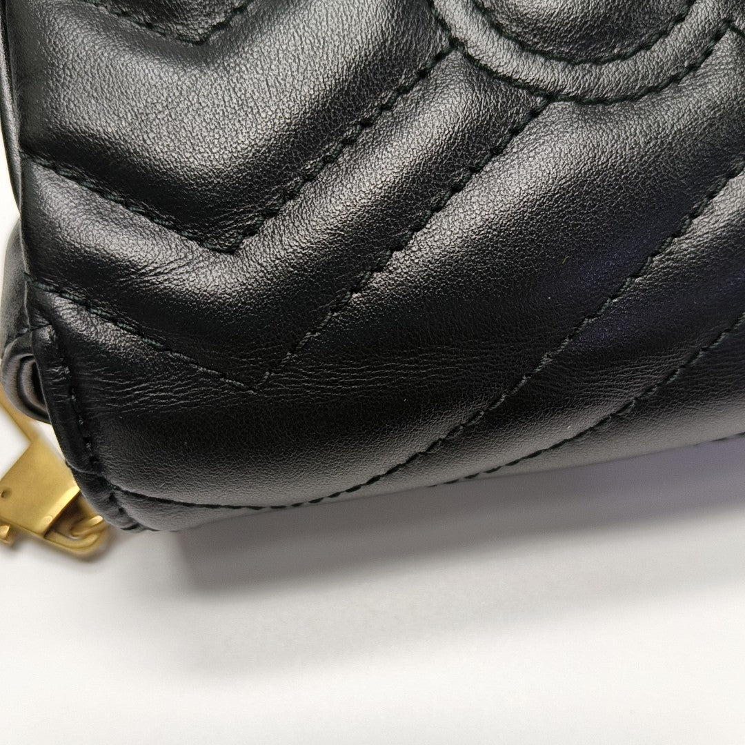 GG Marmont Mini Quilted Calfskin Black