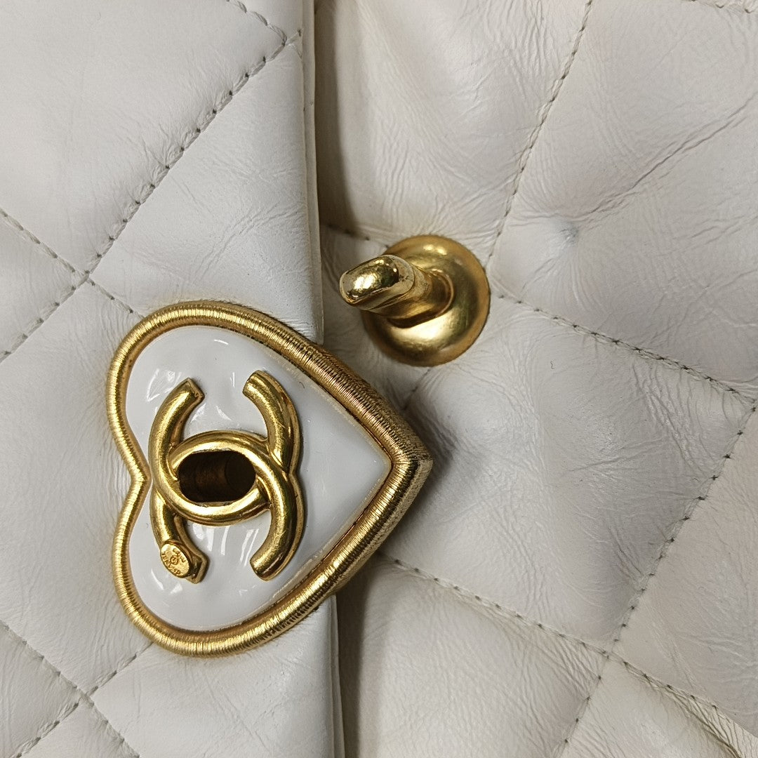 Quilted Lambskin White