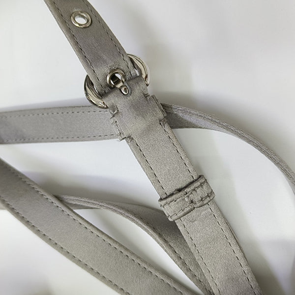 Lady Dior Mini Cannage Silk Satin Gray