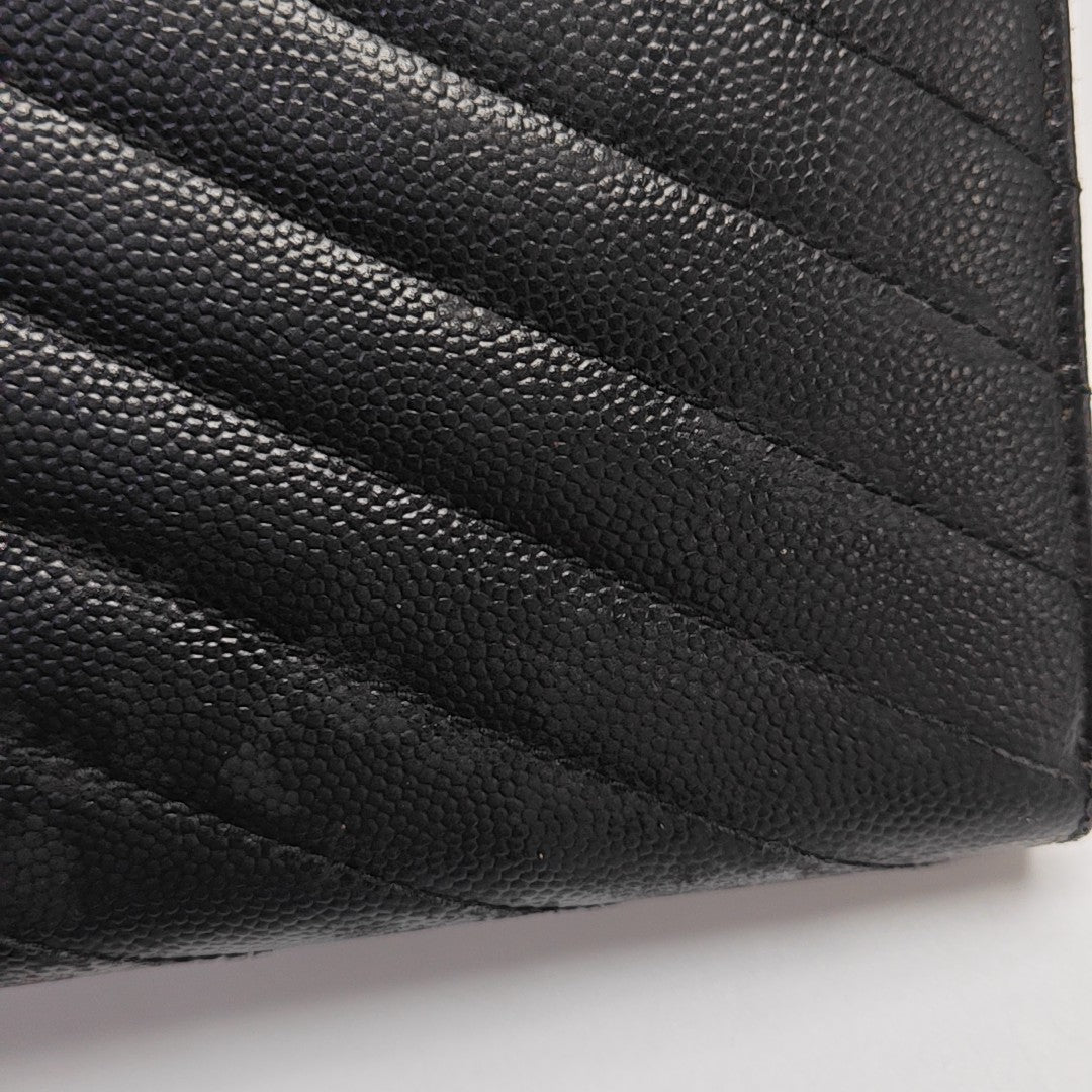MONOGRAM Chevron Calfskin Black