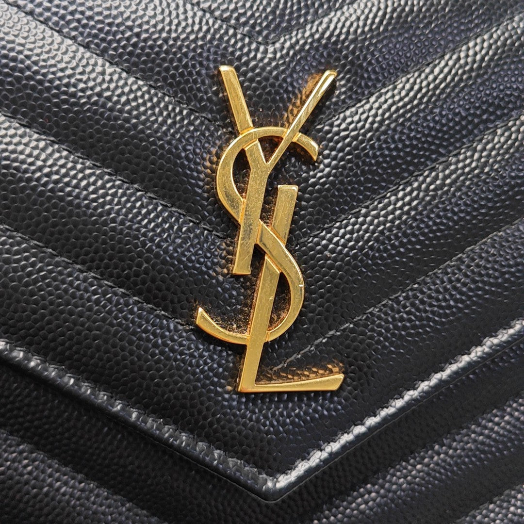 MONOGRAM Chevron Calfskin Black