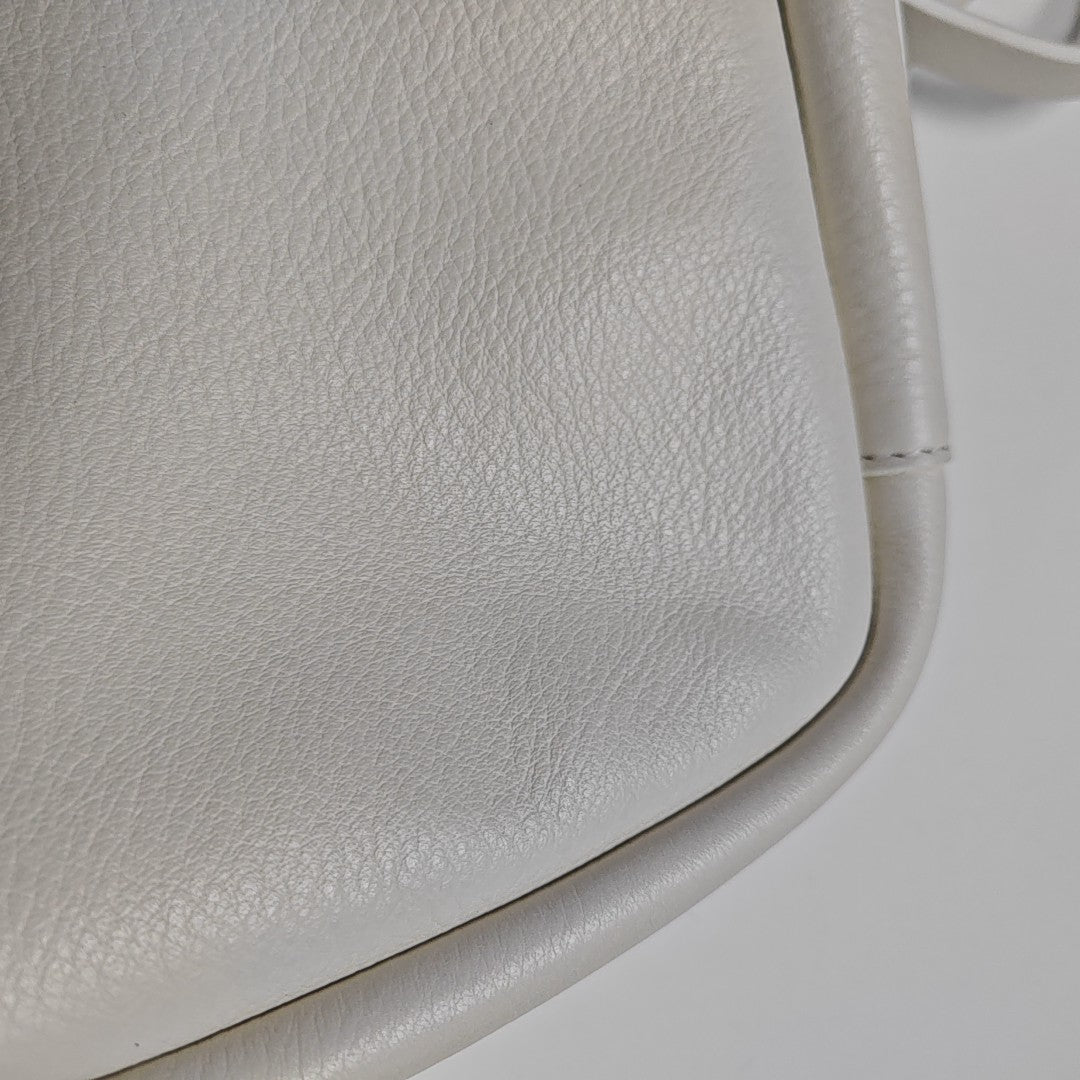 Calfskin Shoulder Bag Small White