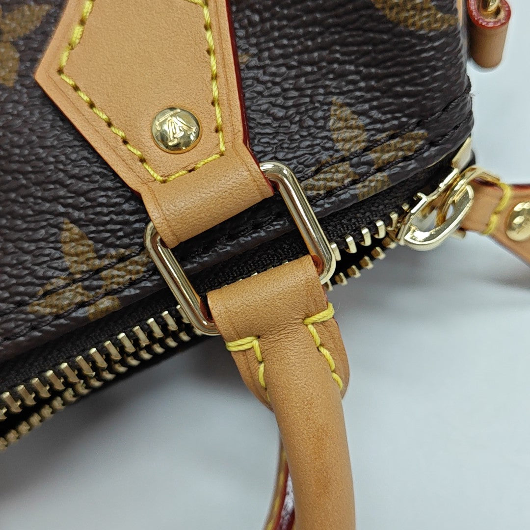 SPEEDY Nano Monogram Coated Canvas Brown