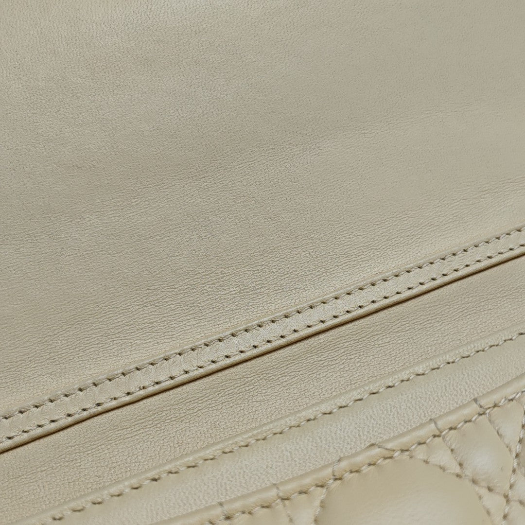 Authenticated pre-owned  Lady Dior Quilted Lambskin Yellow - Shoulder Bag at Looply