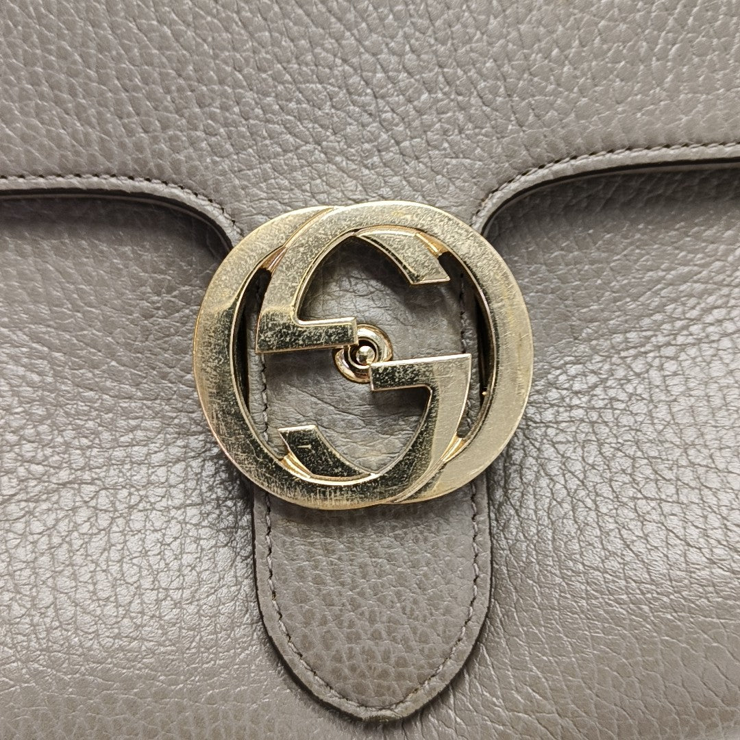Interlocking G Large Calfskin Gray