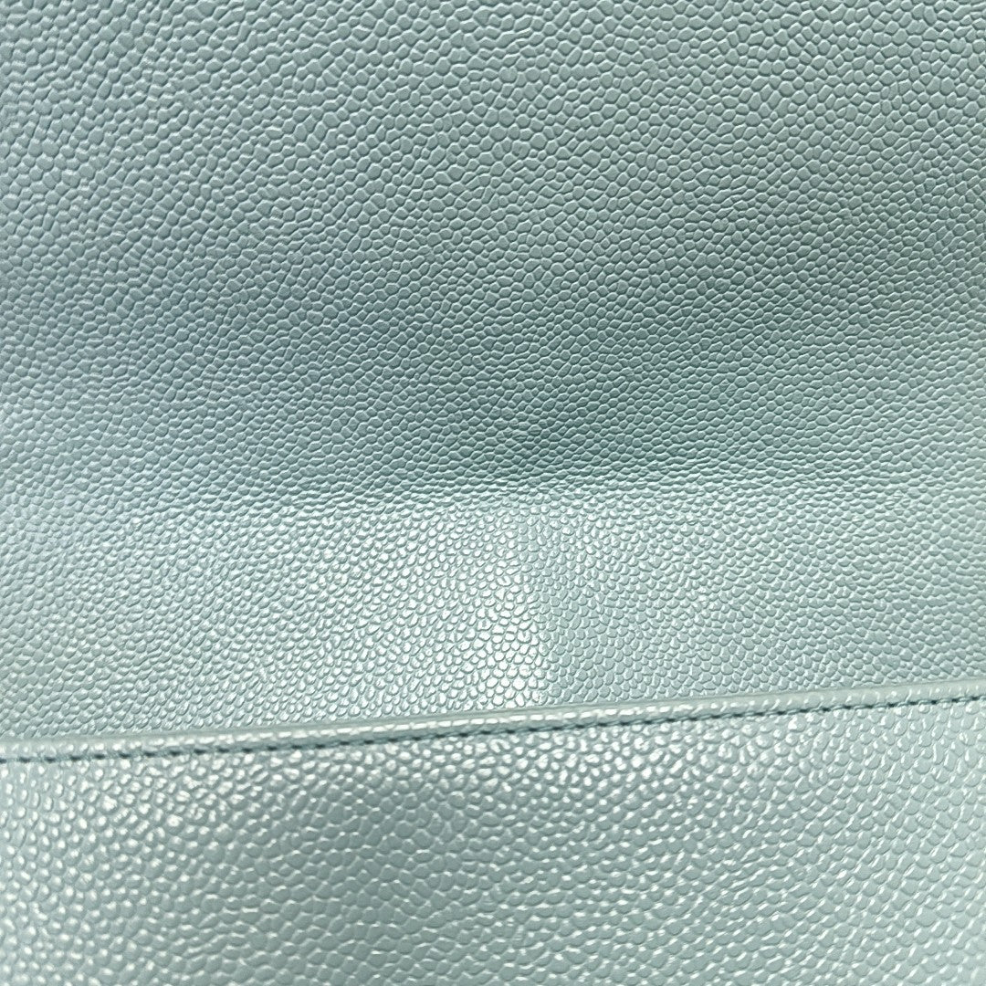 BOY CHANEL Medium Quilted Grained Calfskin Blue
