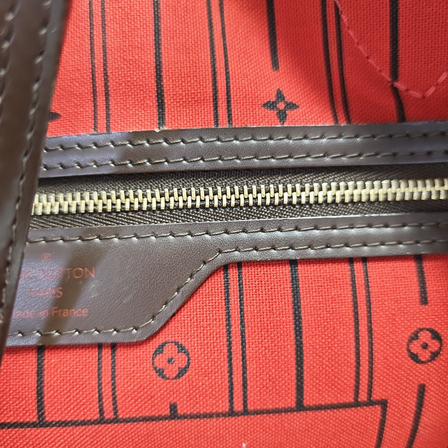 NEVERFULL GM Damier Ebene Coated Canvas Brown
