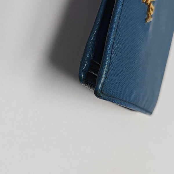 Calfskin Wallet Small Blue