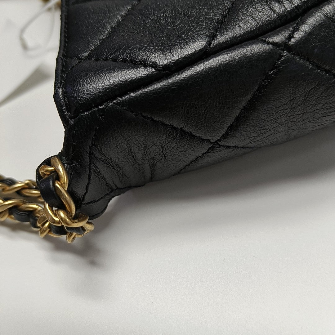 Quilted Lambskin Crossbody Bag Black