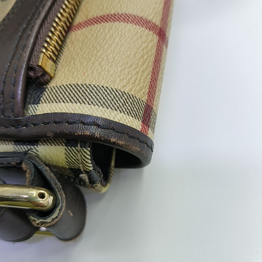 Coated Canvas Shoulder Bag Beige