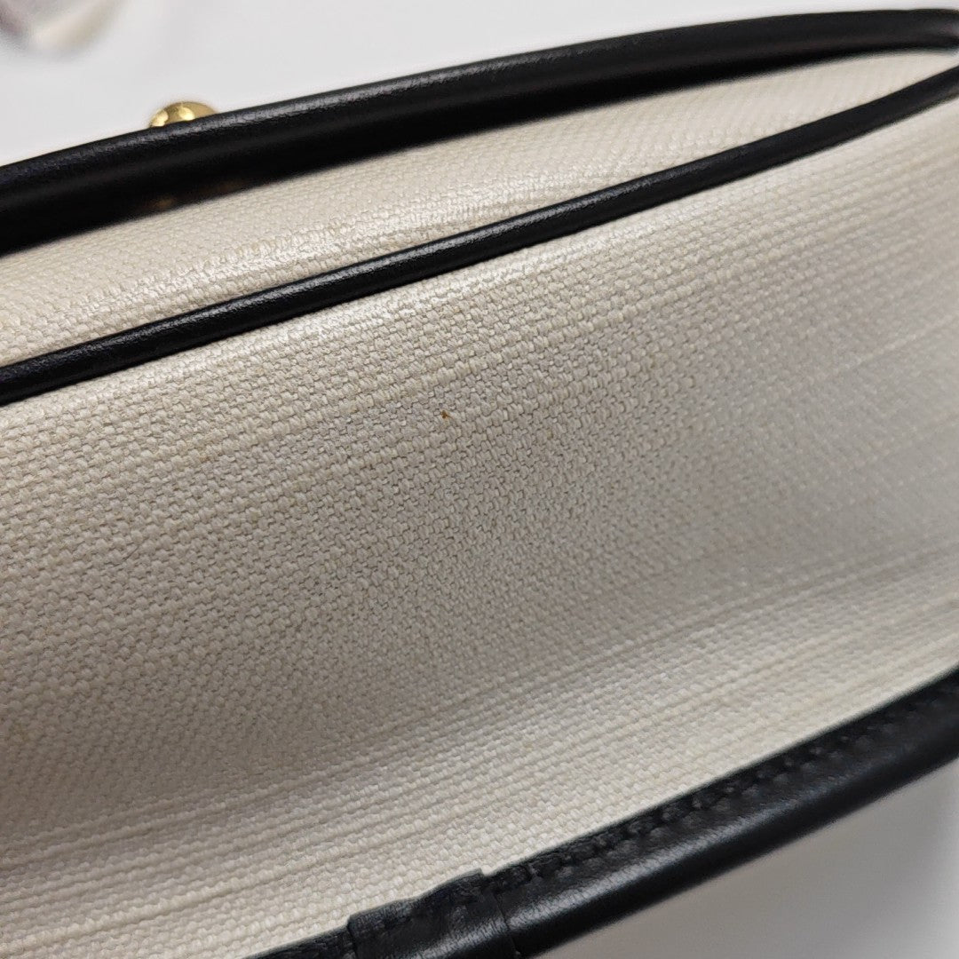 Coated Canvas Shoulder Bag Beige