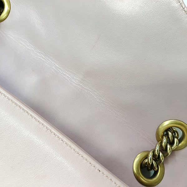 GG Marmont Medium Quilted Calfskin Pink
