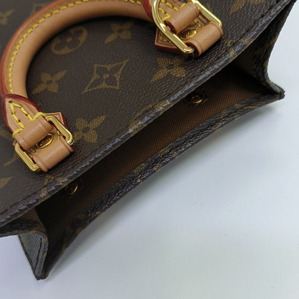 SAC PLAT Mini Monogram Coated Canvas Brown