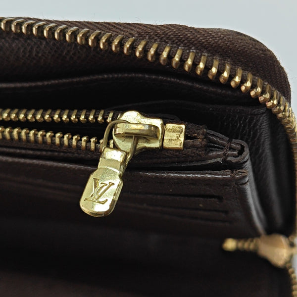 ZIPPY Damier Ebene Coated Canvas Brown Wallet
