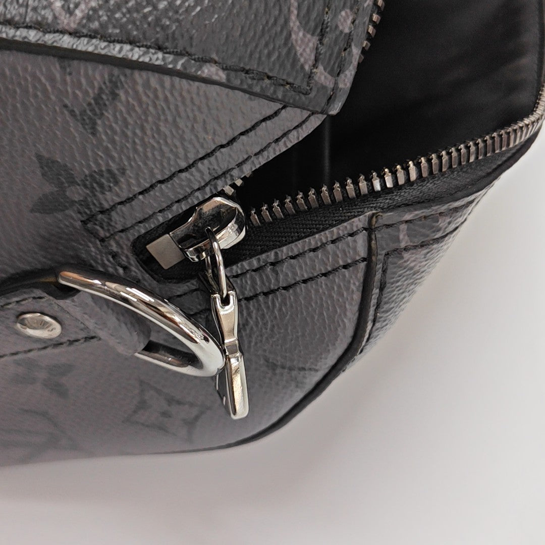 KEEPALL Monogram Coated Canvas Black