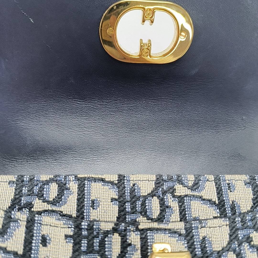 30 Montaigne Mini Oblique Canvas Blue