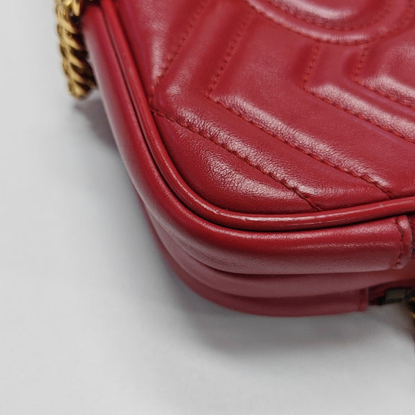 GG Marmont Mini Quilted Calfskin Red