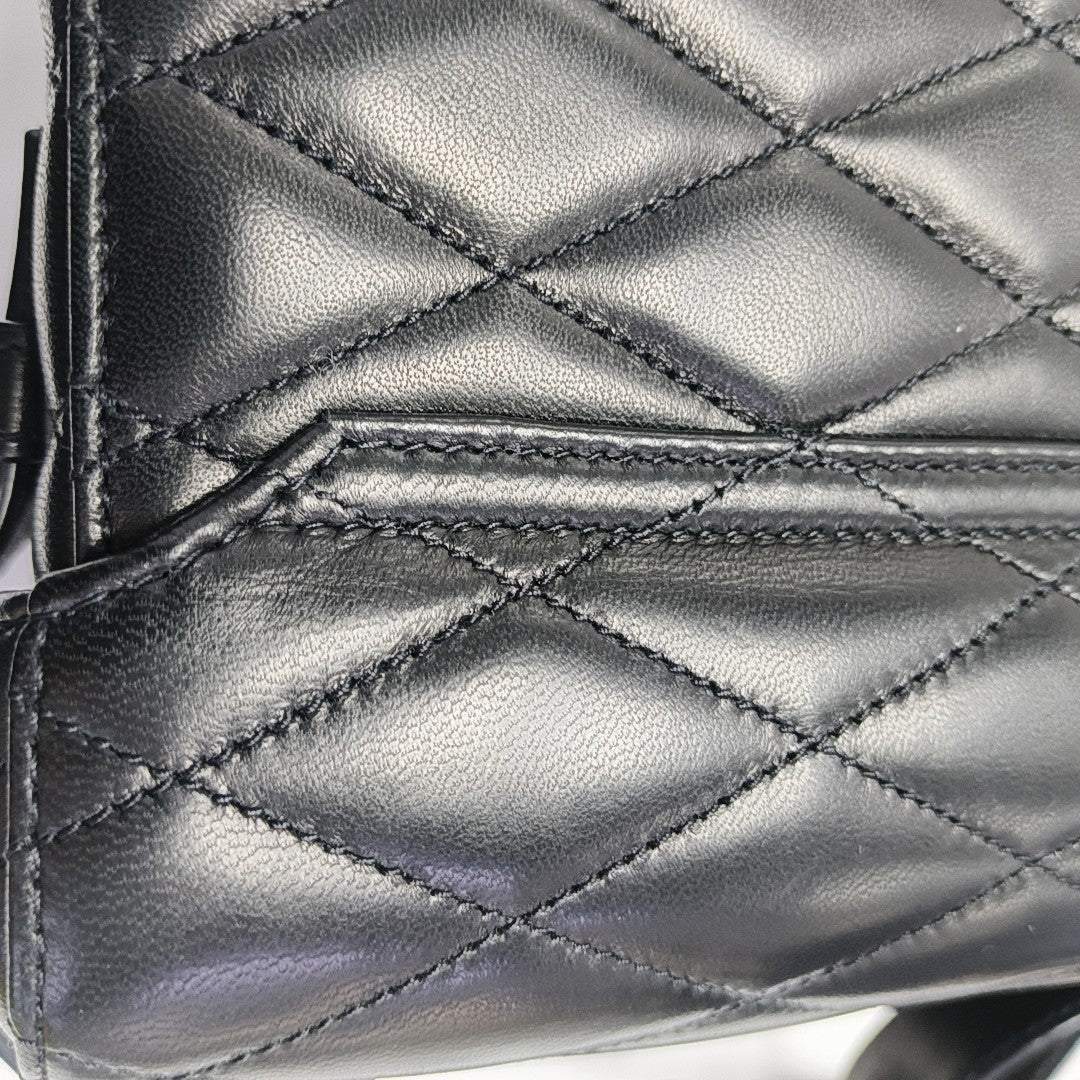 Quilted Lambskin Shoulder Bag Black