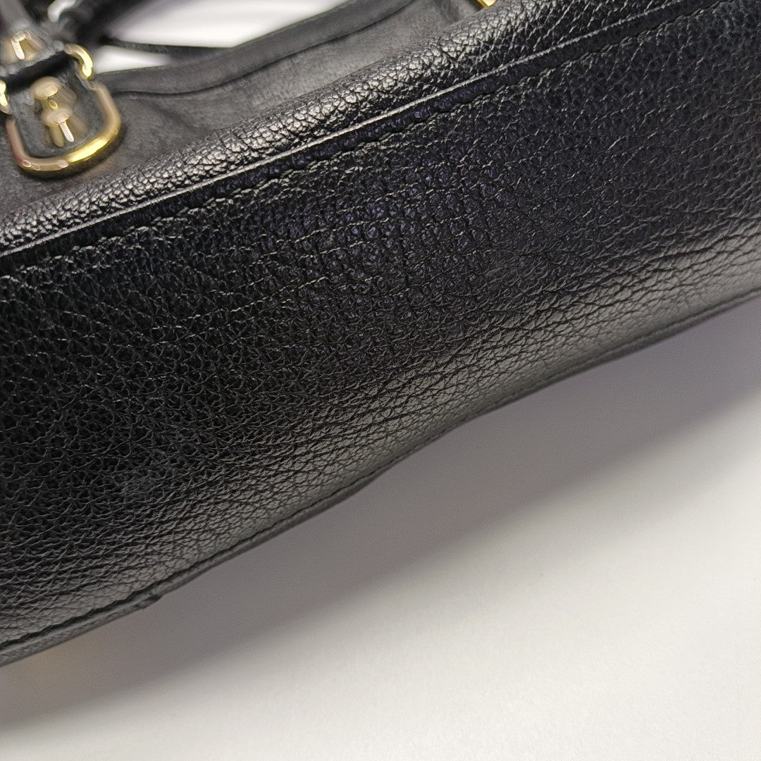 Classic Metallic Edge City Mini Lambskin Black