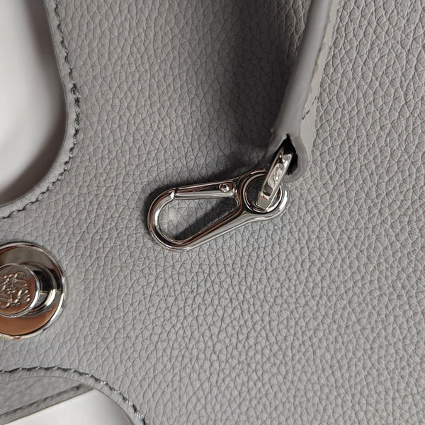Pebble Bucket Mini Calfskin Gray