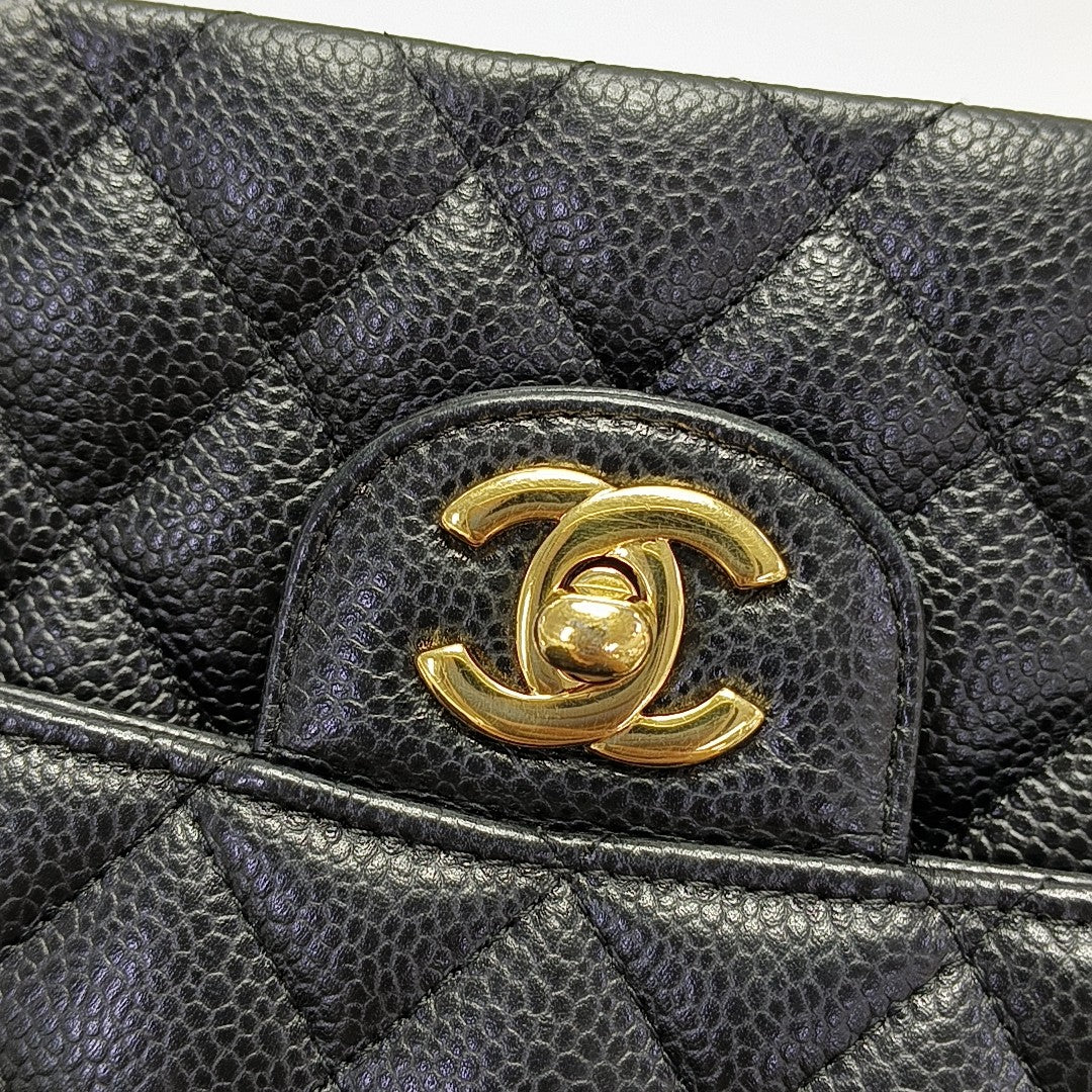 CLASSIC FLAP Small Quilted Grained Calfskin Black