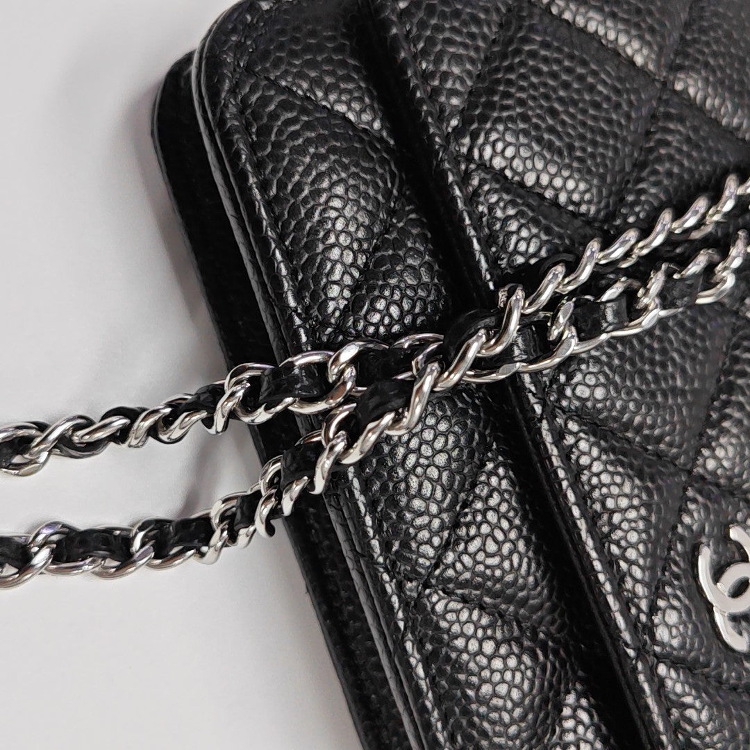 WOC Quilted Grained Calfskin Black