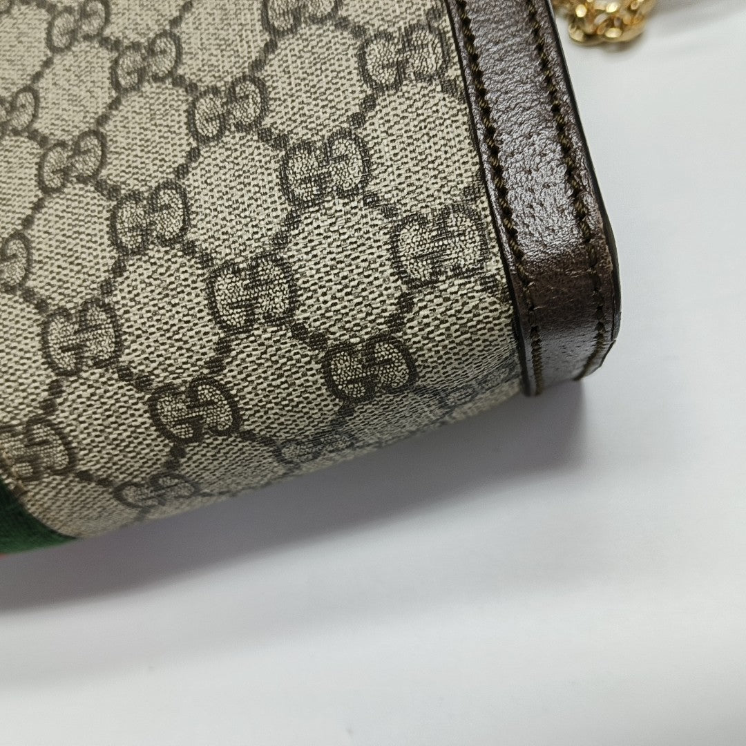 Authenticated pre-owned  Ophidia Small Monogram Coated Canvas Beige - Shoulder Bag at Looply
