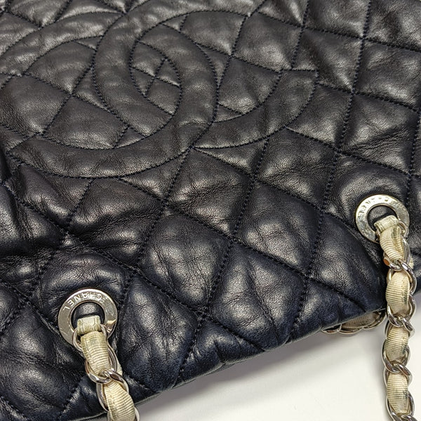 Quilted Lambskin Tote Bag Blue