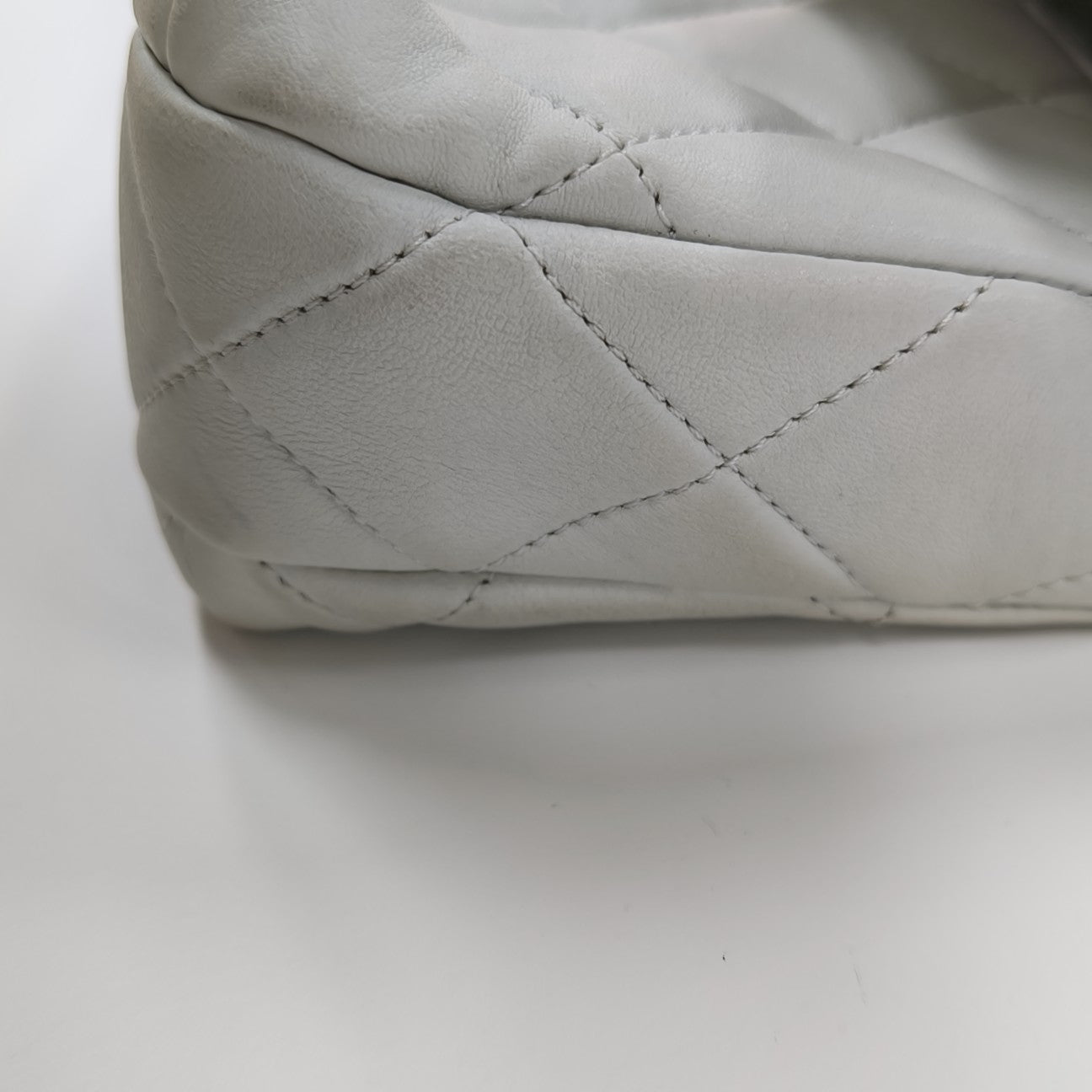 Quilted Lambskin Shoulder Bag White