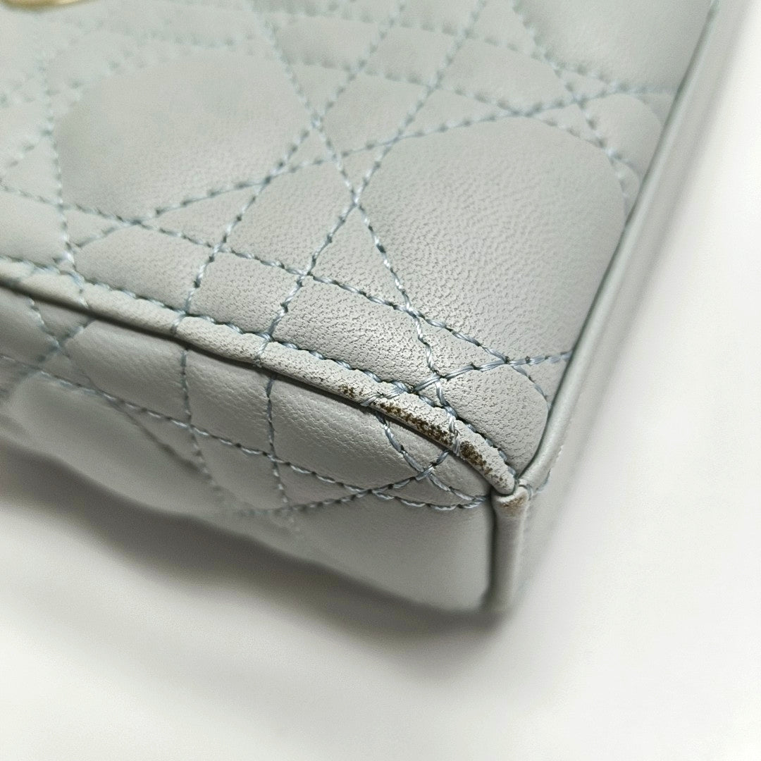 Lady D-Joy Small Cannage Lambskin Blue