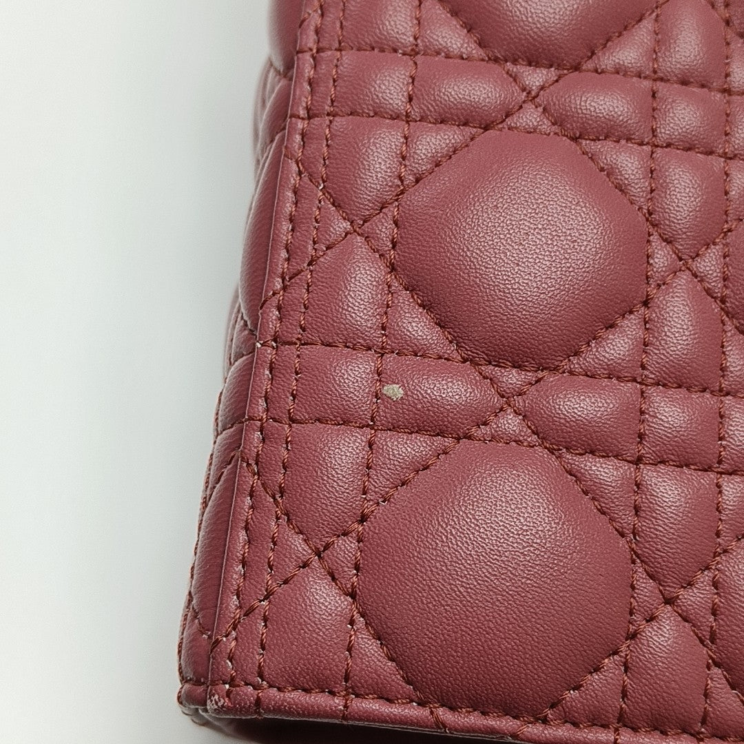 Lady Dior Large Cannage Lambskin Red