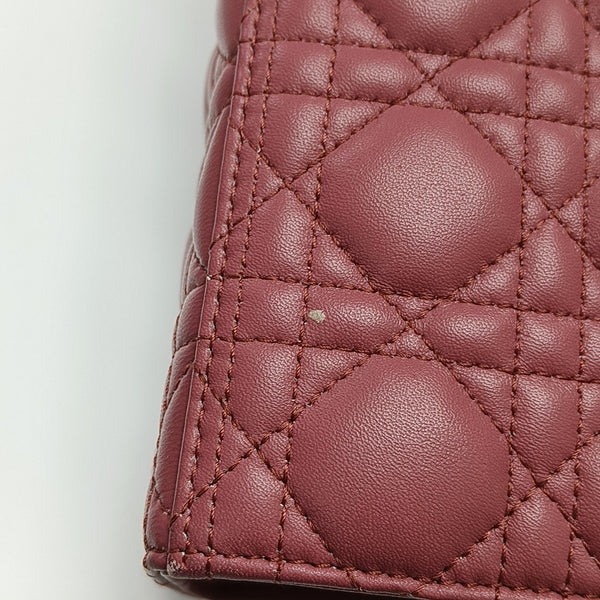 Lady Dior Large Cannage Lambskin Red