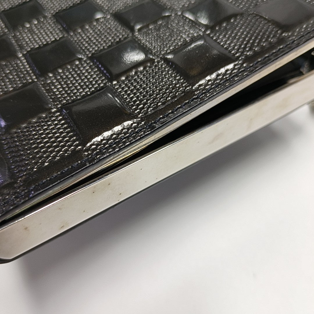 ANJU MM Damier Graphite Patent Leather Black
