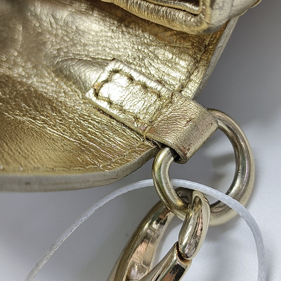 Quilted Calfskin Top Handle Bag Gold
