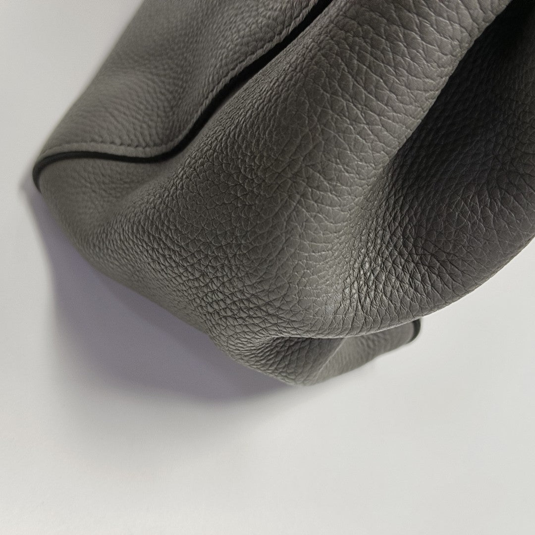 Leather Tote Bag Gray