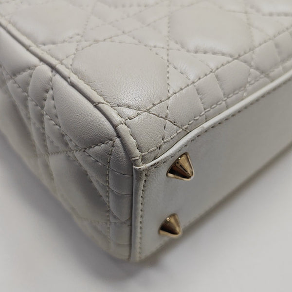 Lady Dior Small Cannage Lambskin White