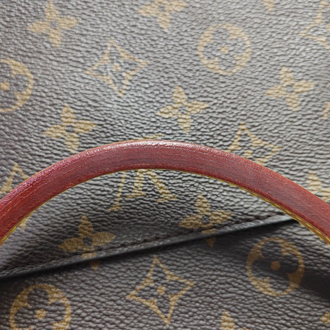 CLUNY MM Monogram Coated Canvas Brown