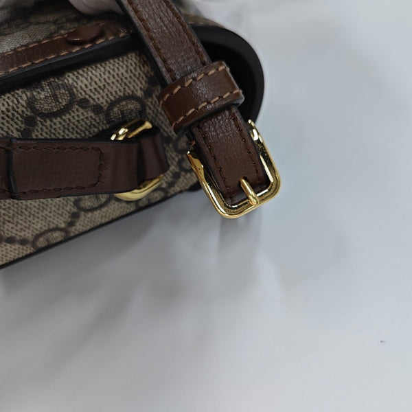 Horsebit 1955 Mini Monogram Coated Canvas Beige