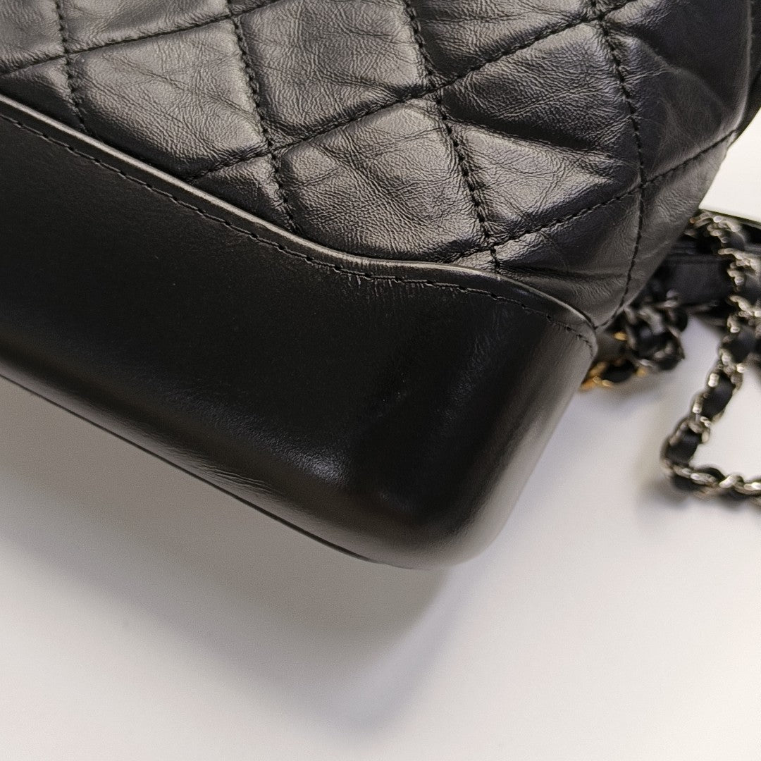 GABRIELLE Small Quilted Vintage Calf Black