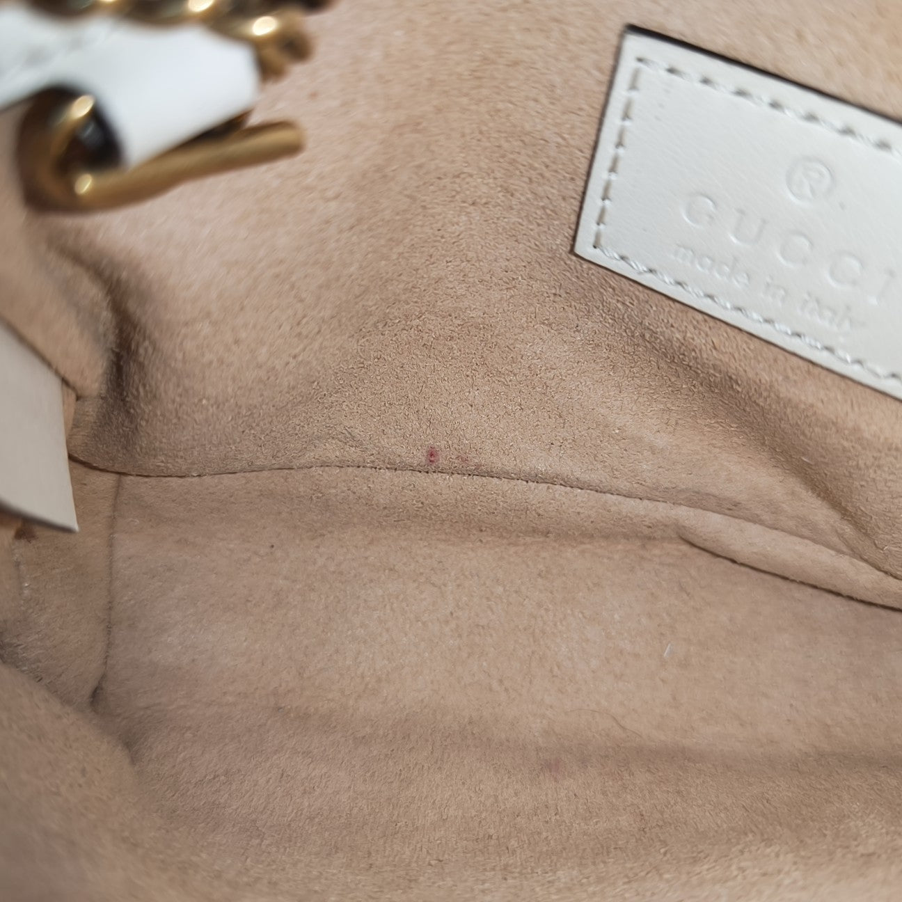 GG Marmont Mini Quilted Calfskin White