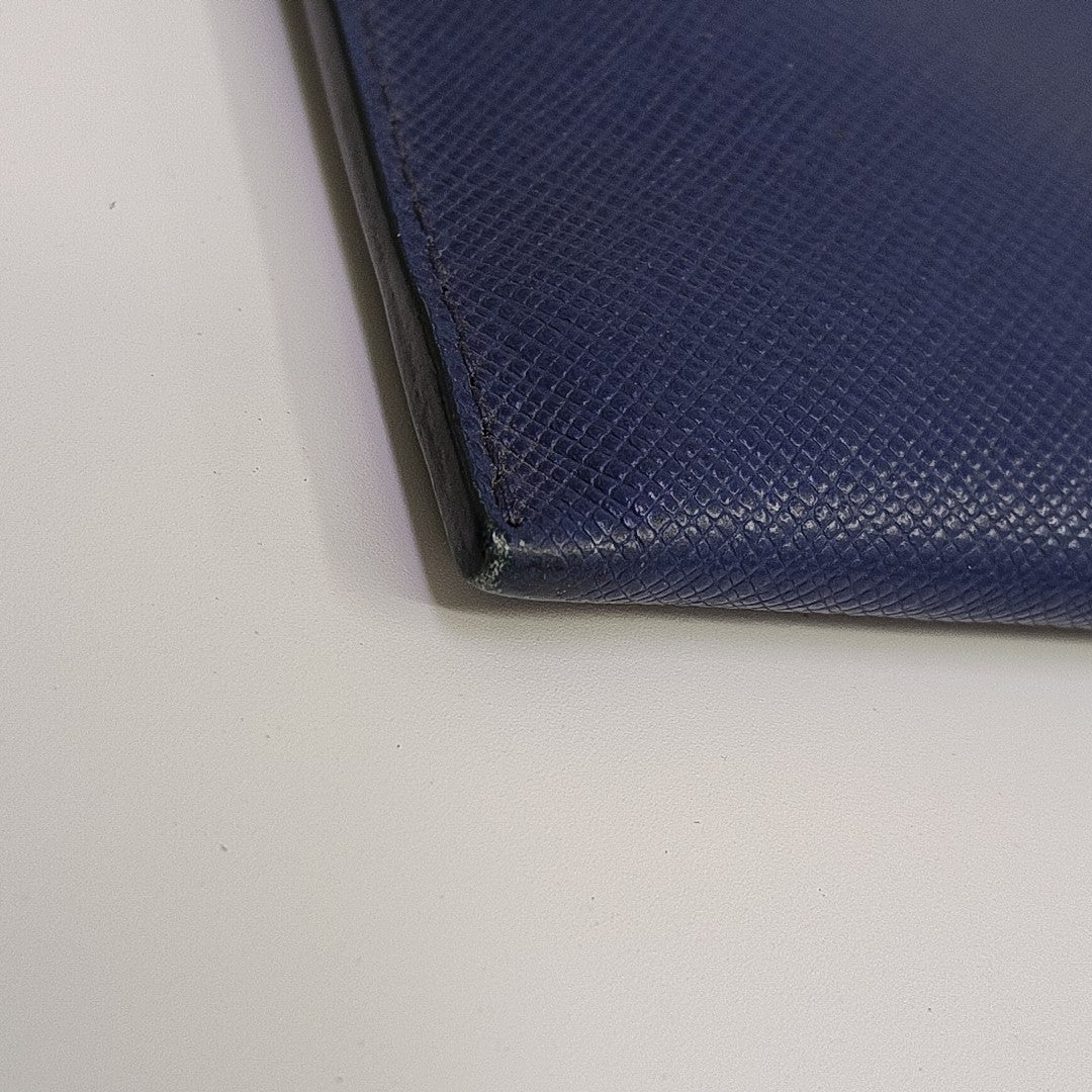 Saffiano Calfskin Clutch Blue