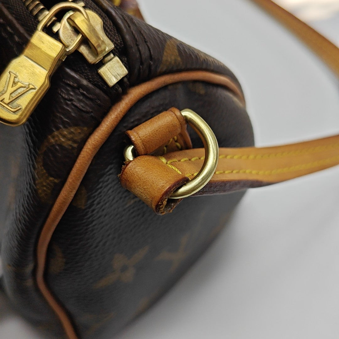 SPEEDY Nano Monogram Coated Canvas Brown