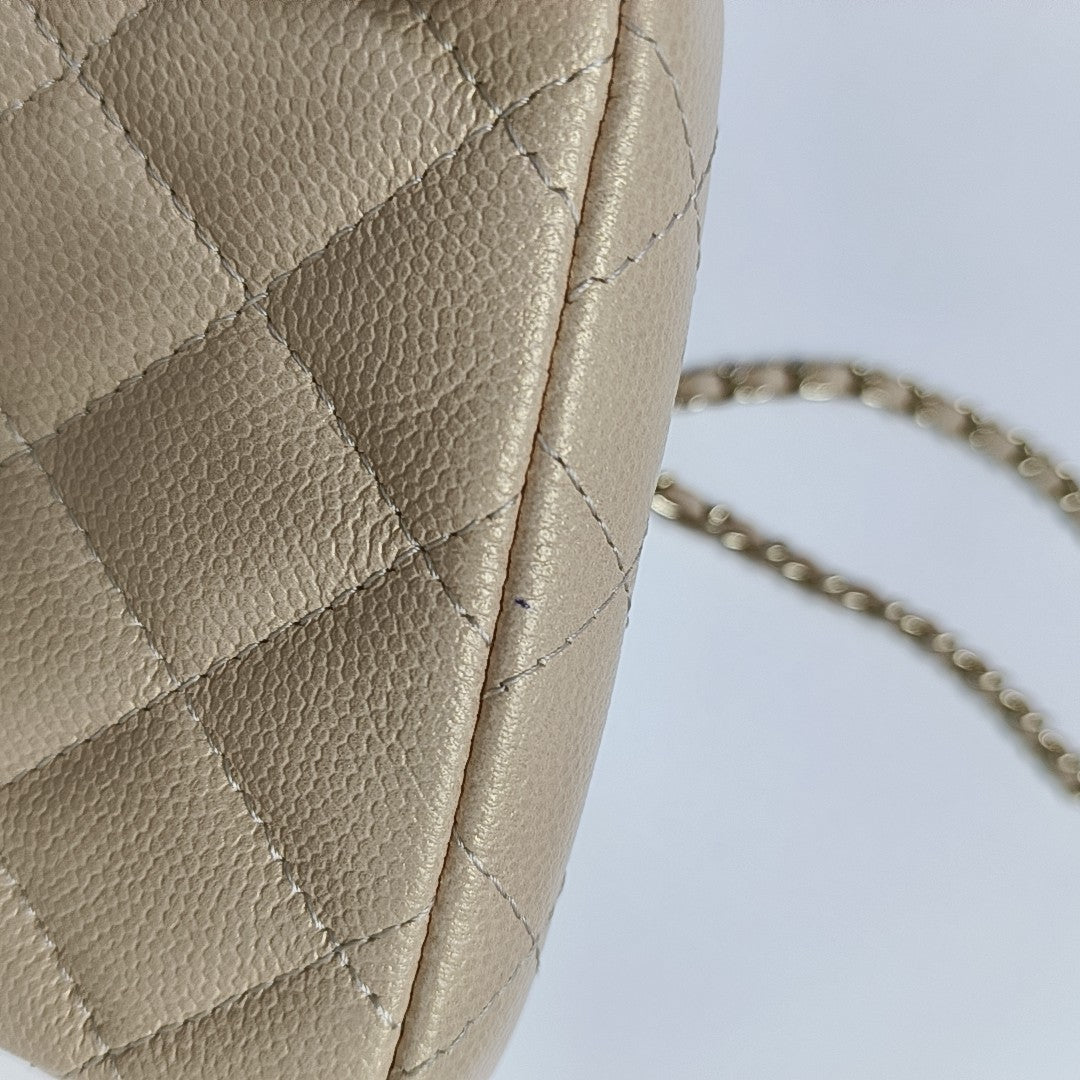 Small Quilted Grained Calfskin Pink