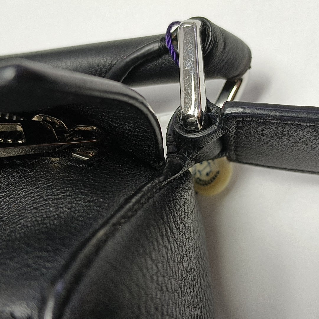 Puzzle Edge Small Calfskin Black
