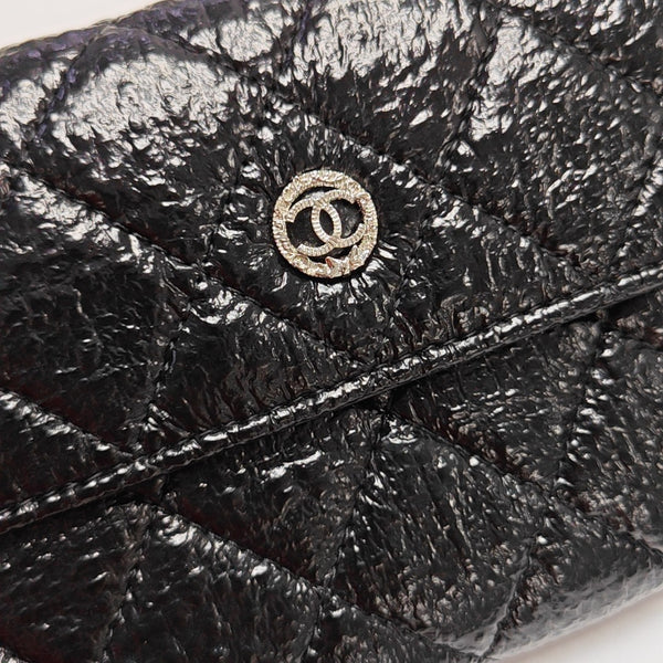 Quilted Calfskin Wallet Black