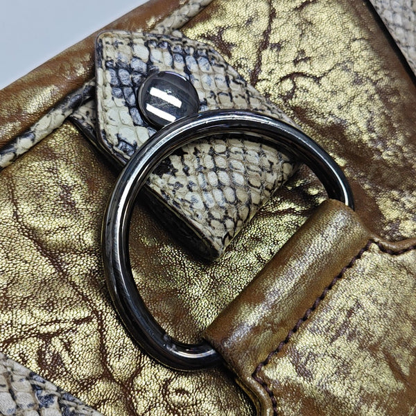 Leather Shoulder Bag Gold