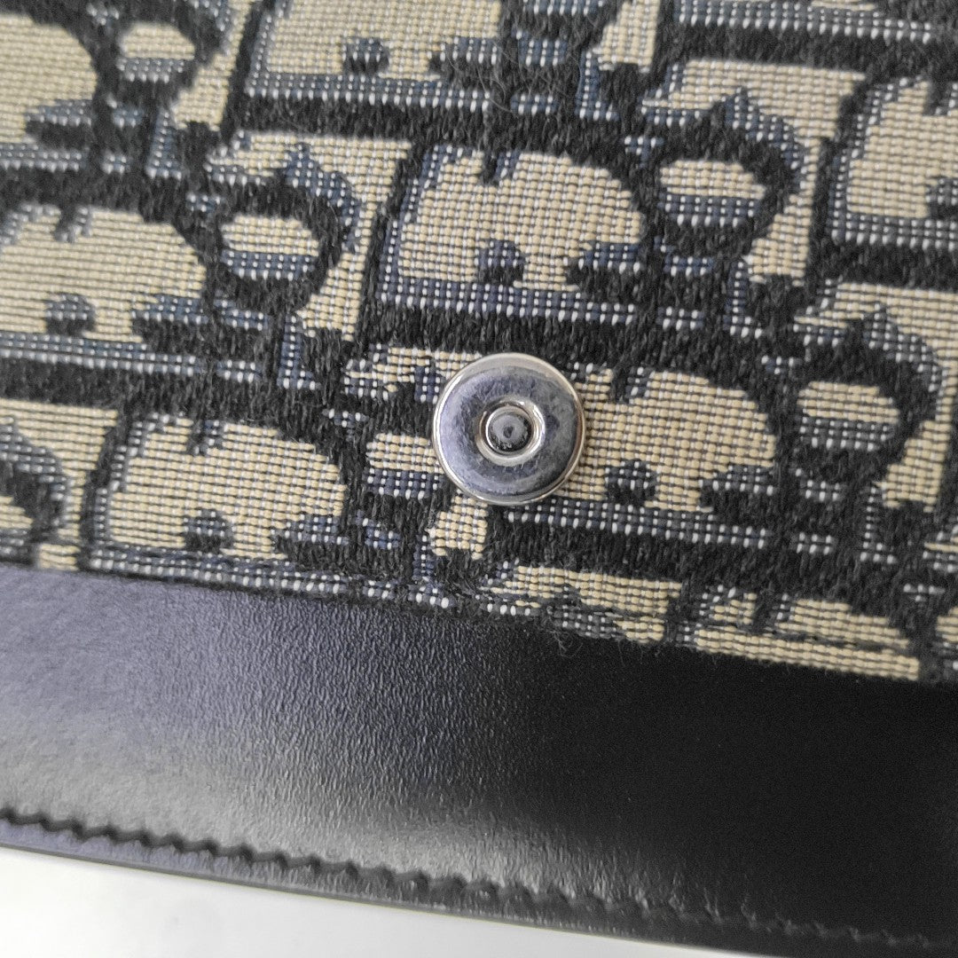 Oblique Canvas Clutch Blue
