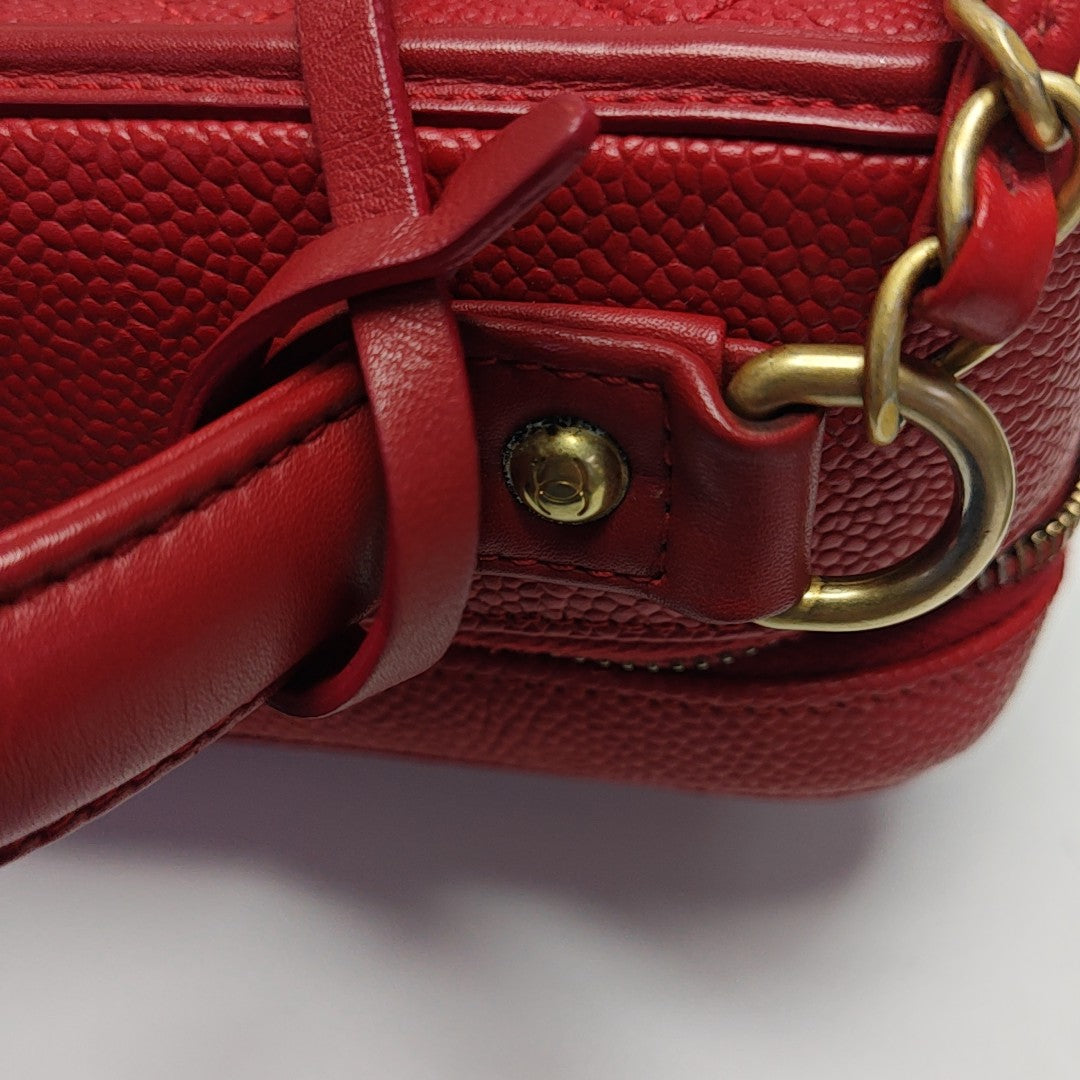 FILIGREE Medium Quilted Grained Calfskin Red