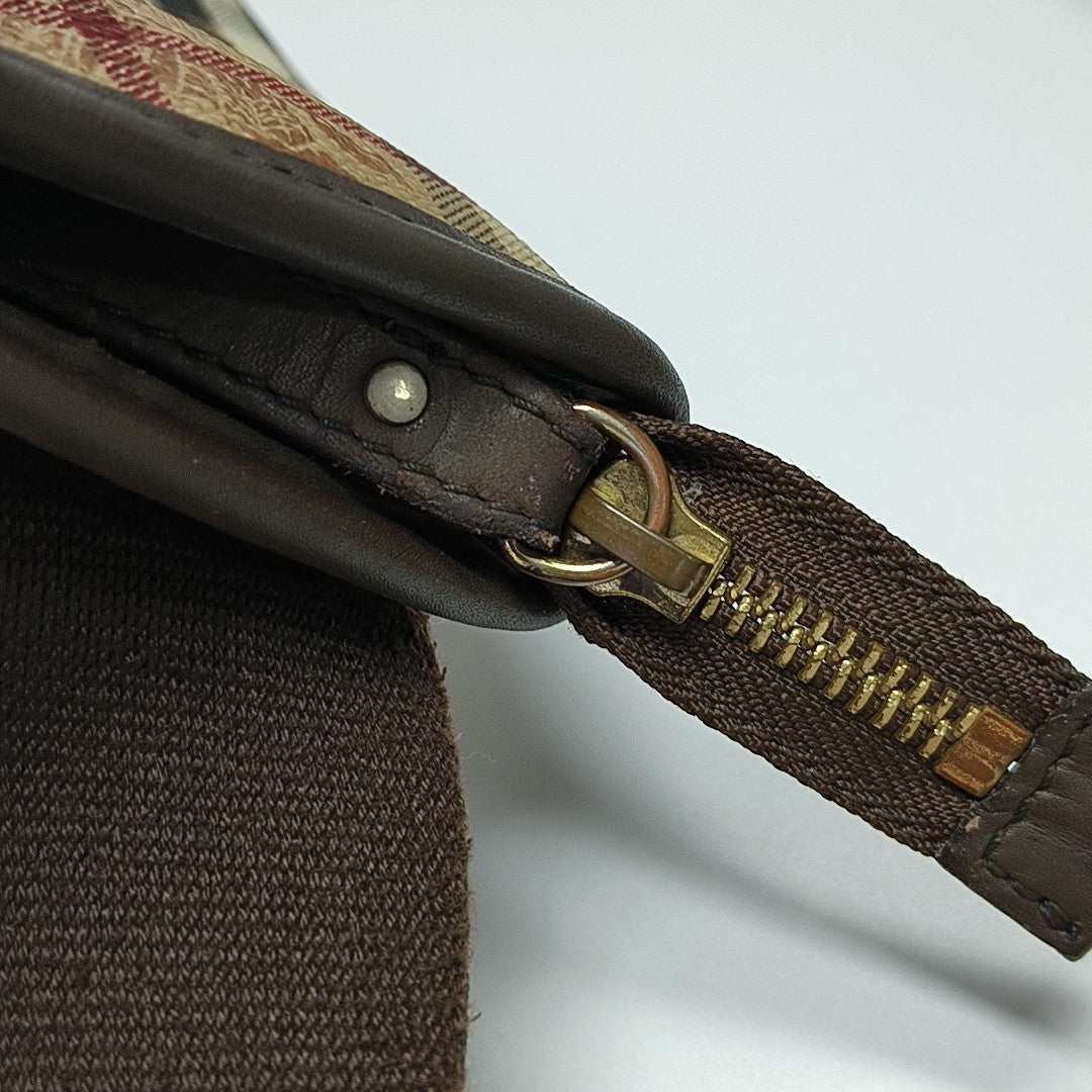 Coated Canvas Crossbody Bag Brown